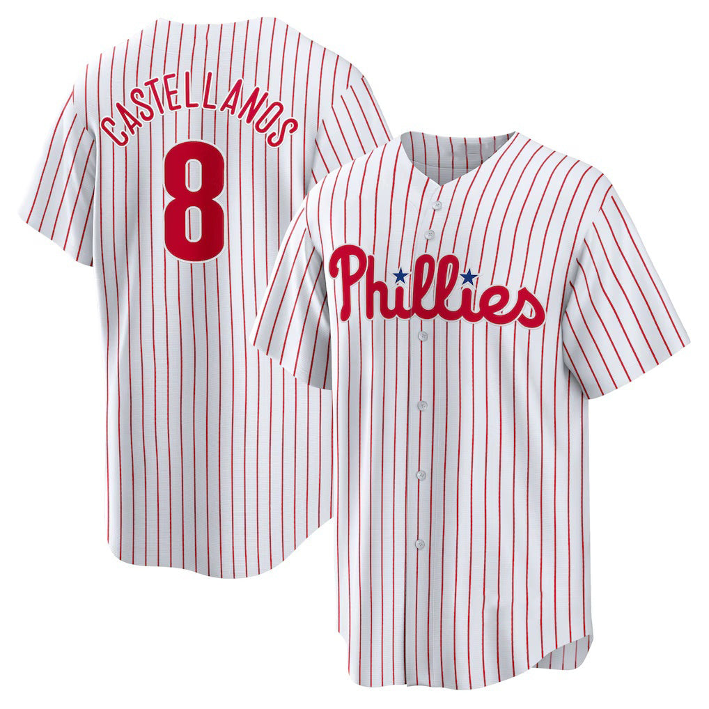 Philadelphia Phillies #8 Nick Castellanos White HOLBERT Replica Player Jersey