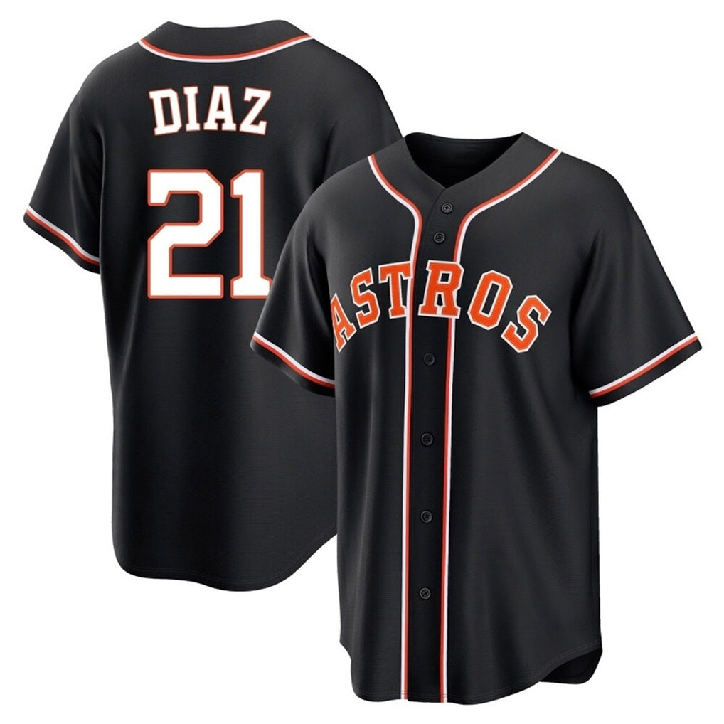 Houston Astros #21 Yainer Diaz Player Black HOLBERT Fashion Out Home Game Stitched Jerseys