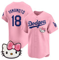 Los Angeles Dodgers #18 Yoshinobu Yamamoto Pink HOLBERT 2025 Hello Kitty Vapor Limited Stitched Jersey