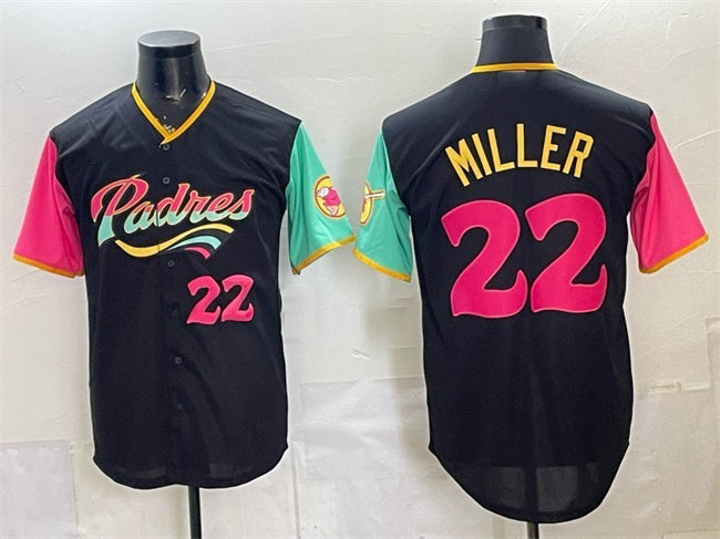 San Diego Padres #22 Mason Miller 2022 Black HOLBERT City Connect Cool Base Stitched Jersey