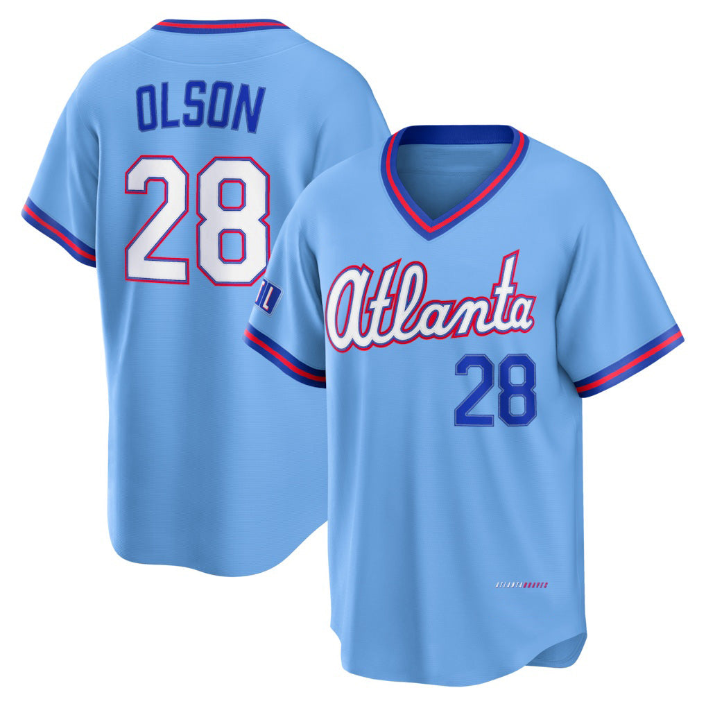 Atlanta Braves #28 Matt Olson Powder Blue HOLBERT 2026 City Connect Stadium Jersey
