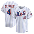 New York Mets #4 Francisco Alvarez White HOLBERT Home Limited Player Jersey