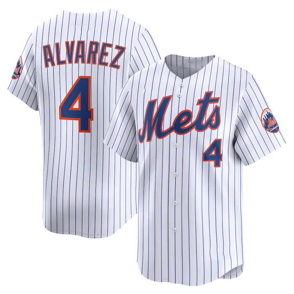 New York Mets #4 Francisco Alvarez White HOLBERT Home Limited Player Jersey