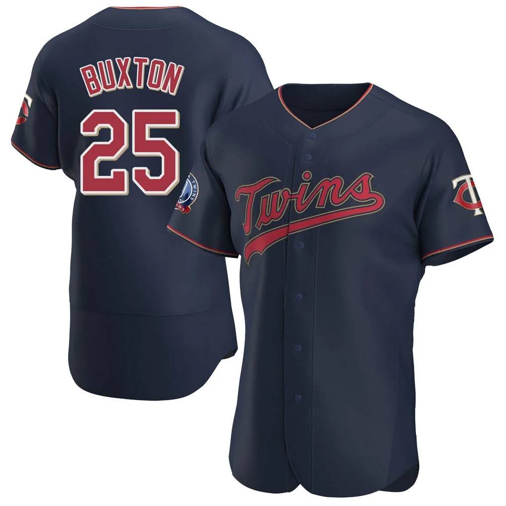 Minnesota Twins #25 Byron Buxton Player Navy HOLBERT60th Home Limited Elite Stitched Jerseys