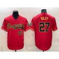 Atlanta Braves #27 Austin Riley Red Gold HOLBERT World Series Champions Program Cool Base Stitched Jersey