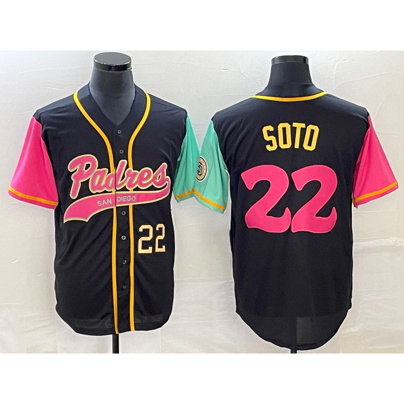 San Diego Padres #22 Juan Soto Number Black HOLBERT NEW 2023 City Connect Cool Base Stitched Jersey