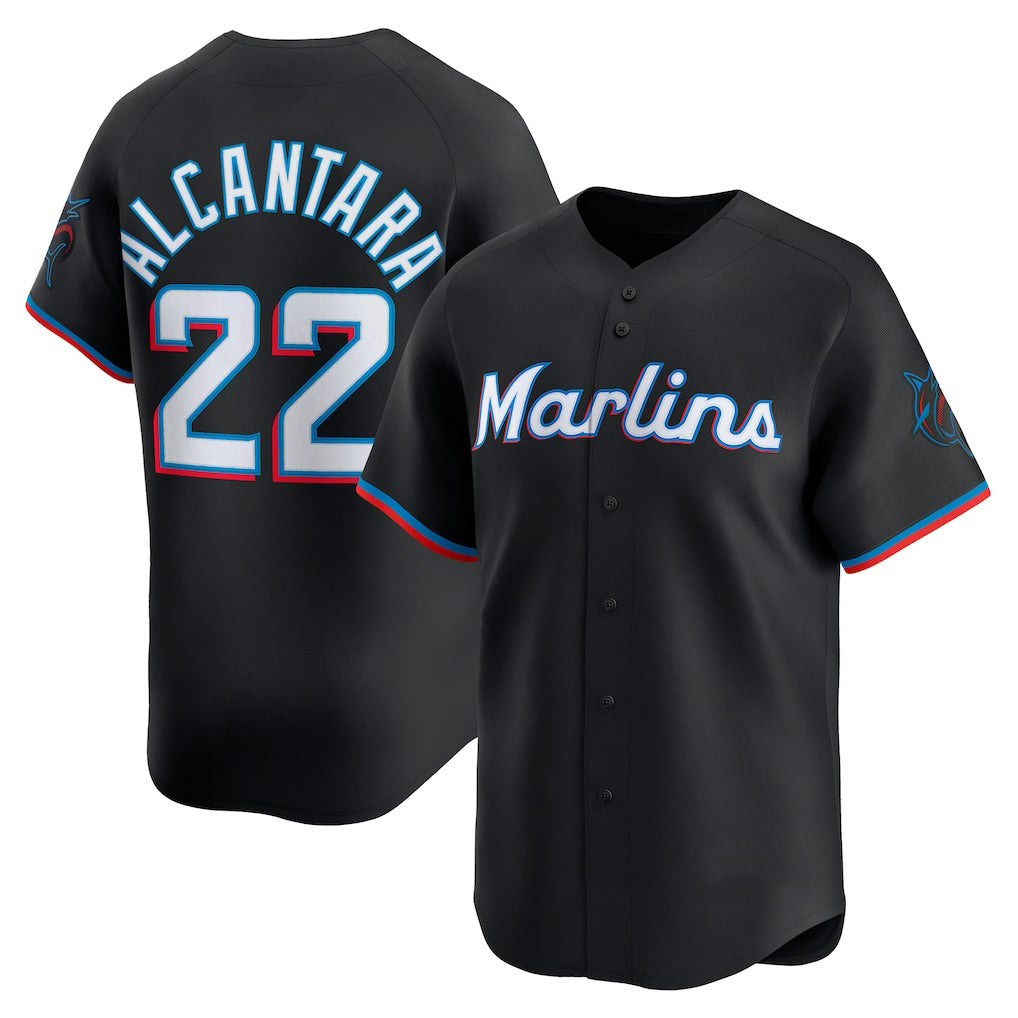 Miami Marlins #22 Sandy Alcantara Black HOLBERT Alternate Limited Player Jersey