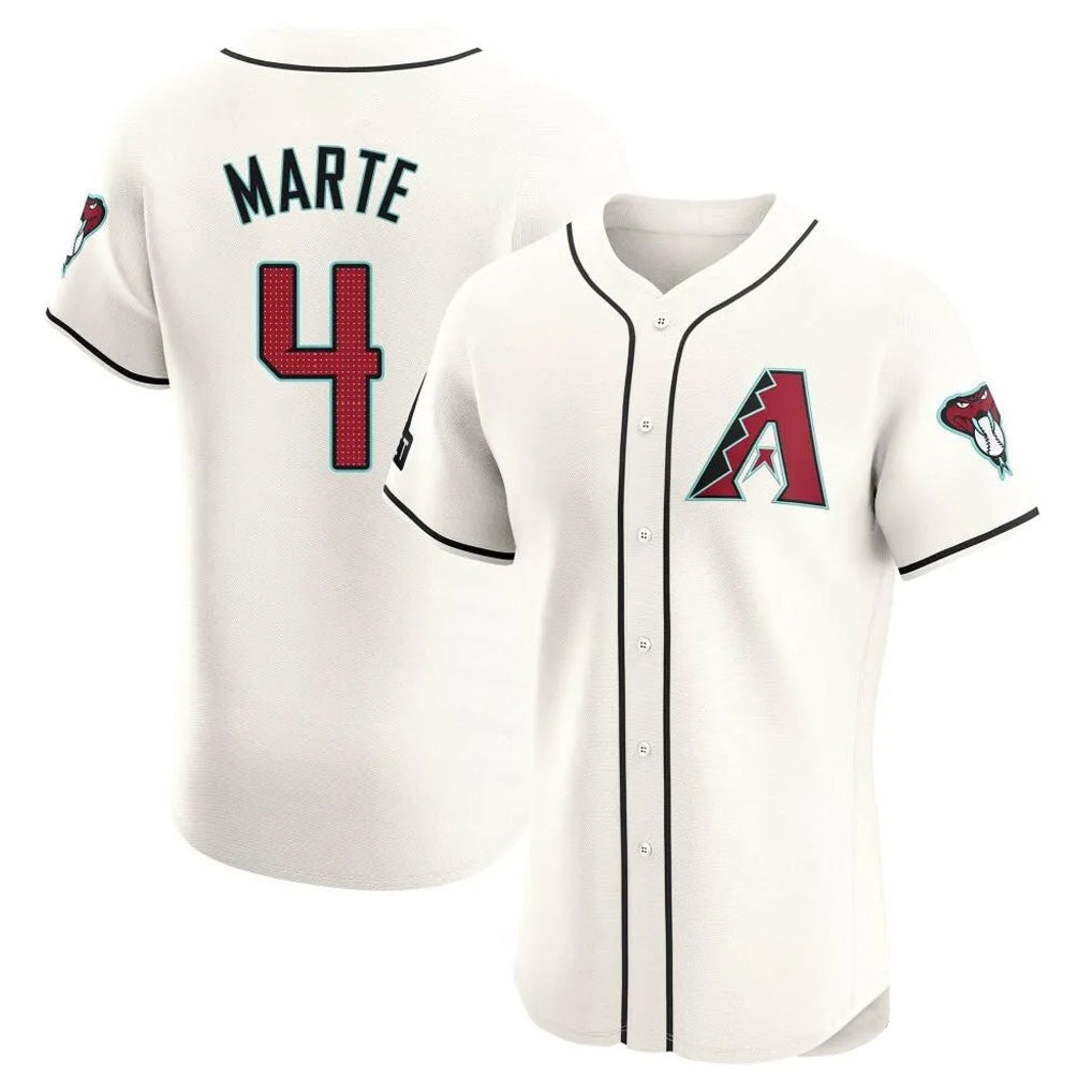 Arizona Diamondbacks #4 Ketel Marte Player Cream HOLBERT Limited Elite Home Game Stitched Jerseys