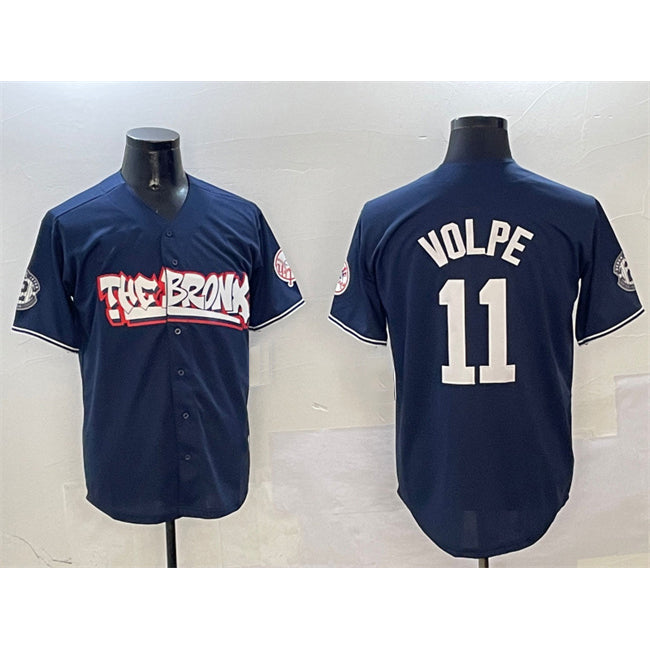New York Yankees #11 Anthony Volpe Navy HOLBERT Bronx Graffiti Vapor Limited Stitched Jersey