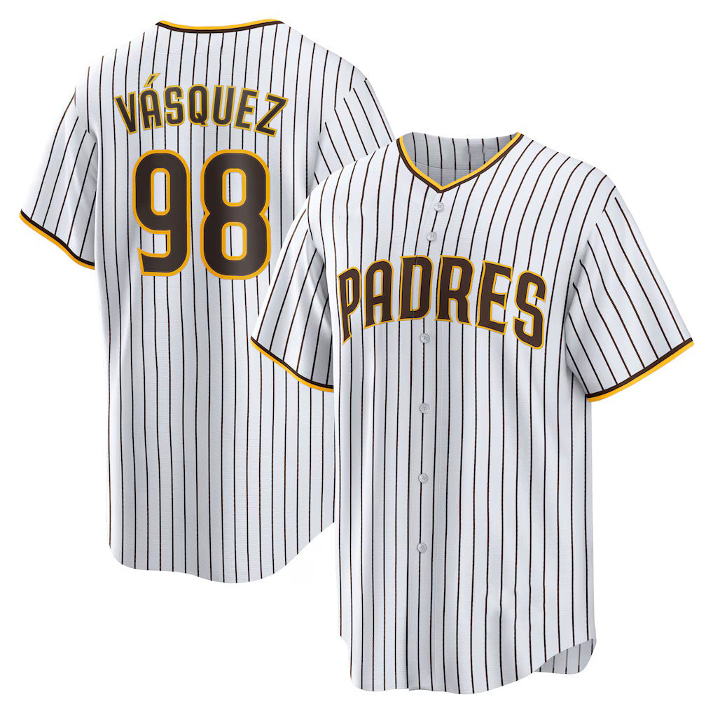 San Diego Padres #98 Randy Vasquez White HOLBERT Home Replica Jersey