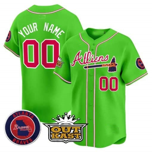 Custom Atlanta Braves Atliens Vapor Premier Limited Jersey ¨CGreen HOLBERT
