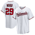 Washington Nationals #29 James Wood White HOLBERT Home Replica Jersey