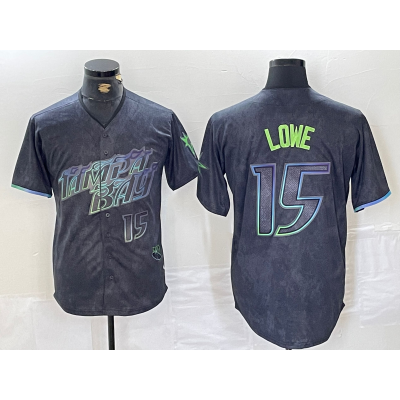 Tampa Bay Rays #15 Josh Lowe Number Charcoal HOLBERT 2024 City Connect Limited Stitched Jersey 2