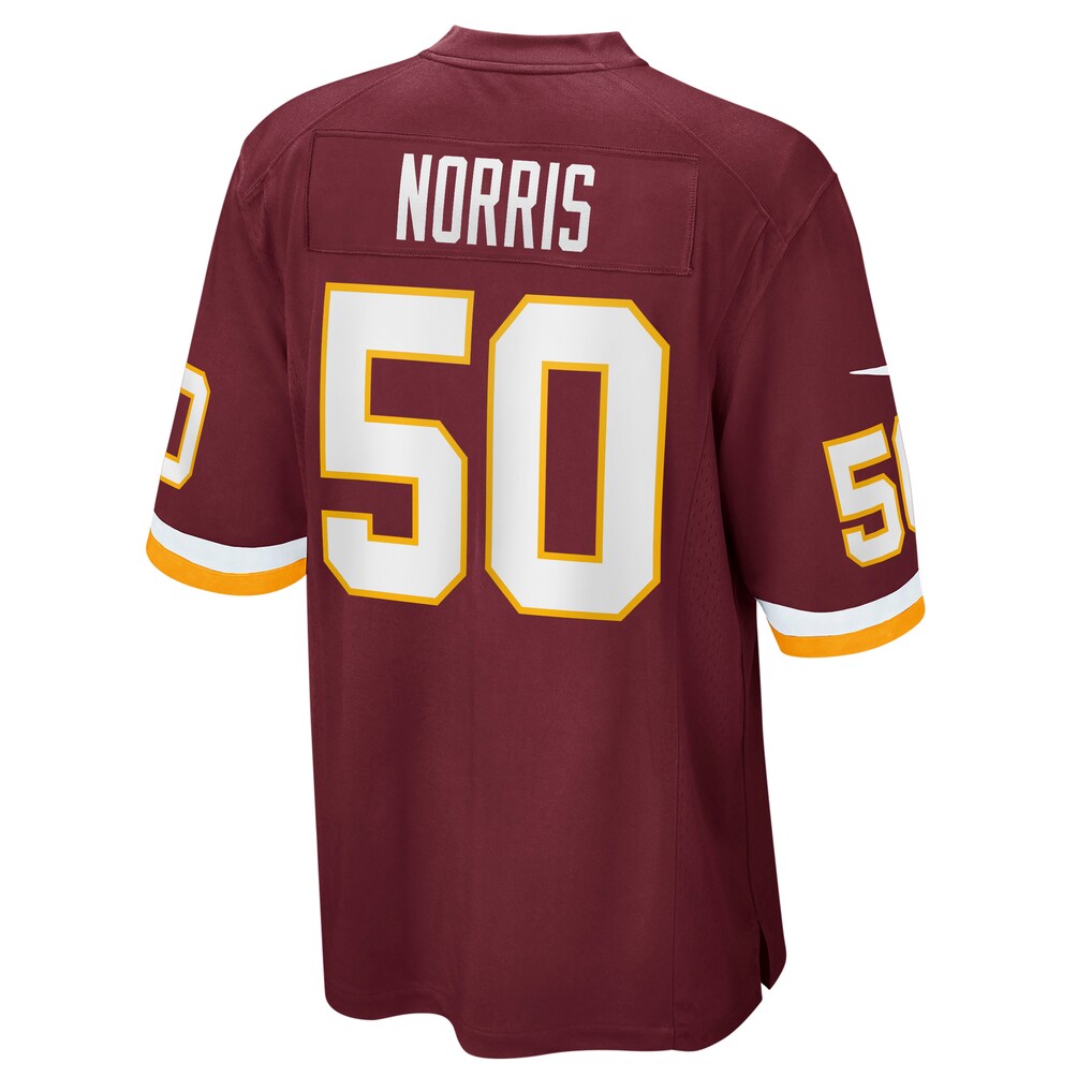 W.Football Team #50 Jared Norris Burgundy HOLBERT Game Player Jersey
