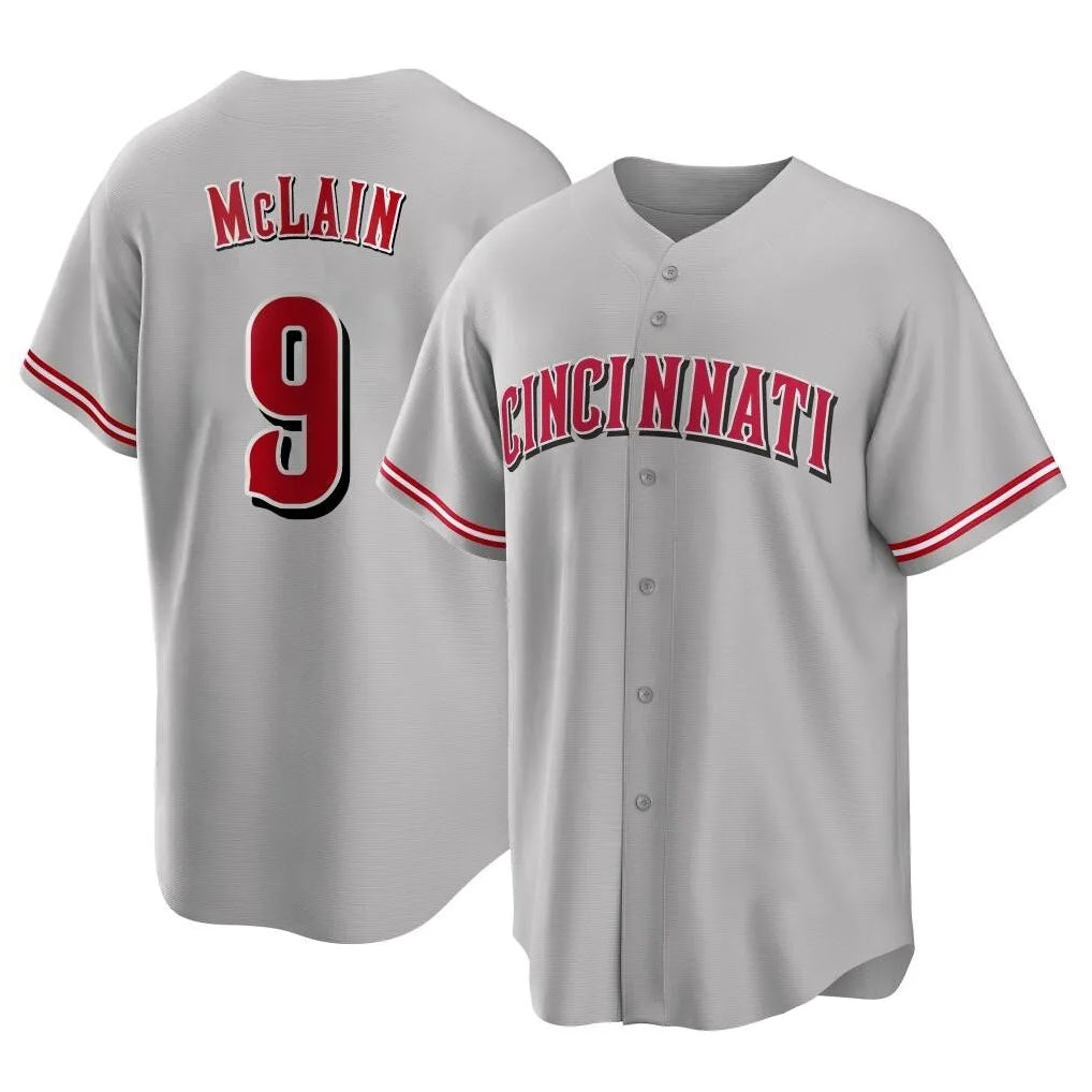 Cincinnati Reds #9 Matt McLain Player Gray HOLBERT Home Game Stitched Jerseys