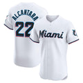 Miami Marlins #22 Sandy Alcantara White HOLBERT Home Elite Jersey