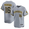 Milwaukee Brewers #16 Blake Perkins Player Gray HOLBERT Home Limited Stitched Jerseys