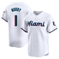 Miami Marlins #1 Connor Norby Player White HOLBERT Home Limited Stitched Jerseys