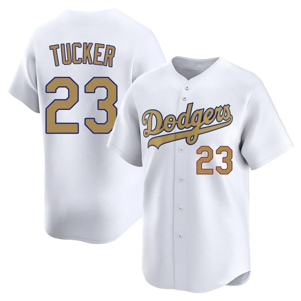 Los Angeles Dodgers #23 Kyle Tucker Player White Gold HOLBERT Collection Limited Home Stitched Jerseys