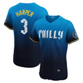 Philadelphia Phillies #3 Bryce Harper Navy HOLBERT City Connect Elite Jersey