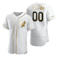 Custom New York Yankees White HOLBERT Stitched Flex Base Golden Edition Jersey