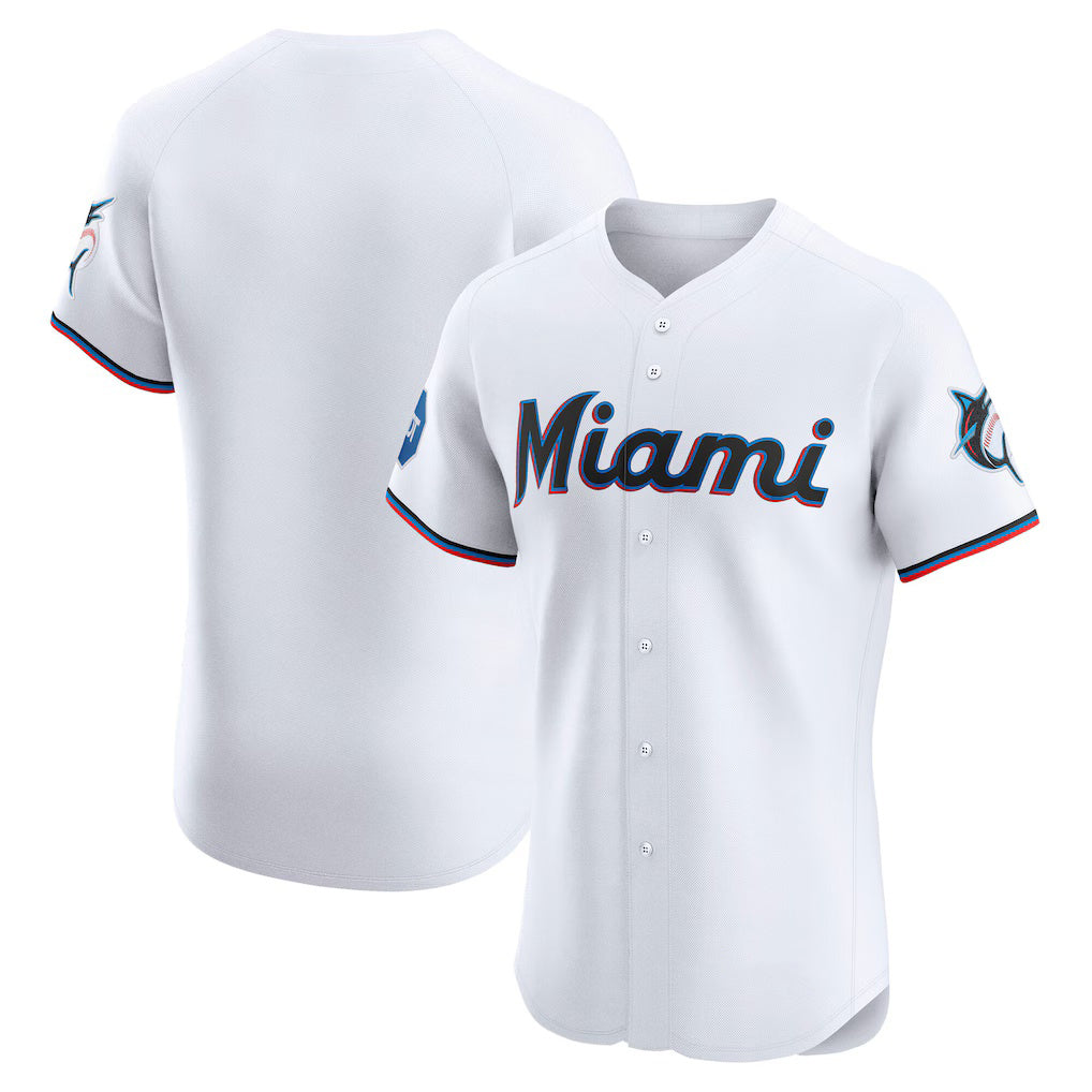 Miami Marlins White HOLBERT Home Elite Jersey
