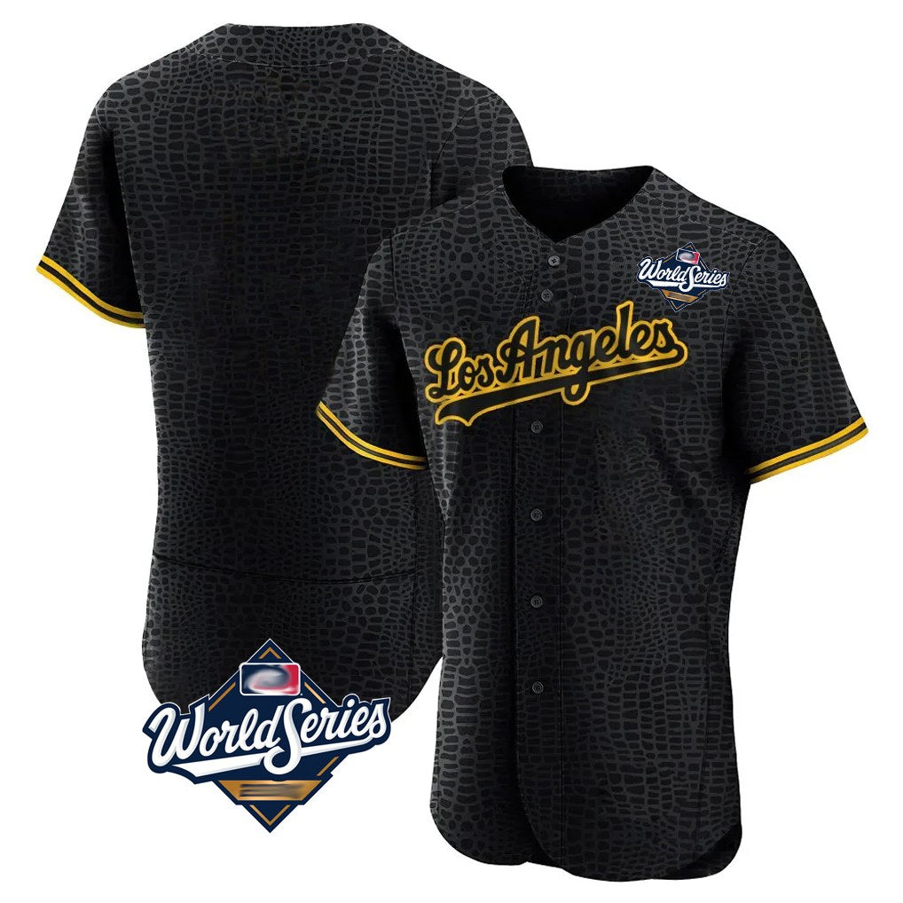 Los Angeles Dodgers Blank Player Black HOLBERT Snake Skin City Limited Elite Home World Series Stitched Jerseys