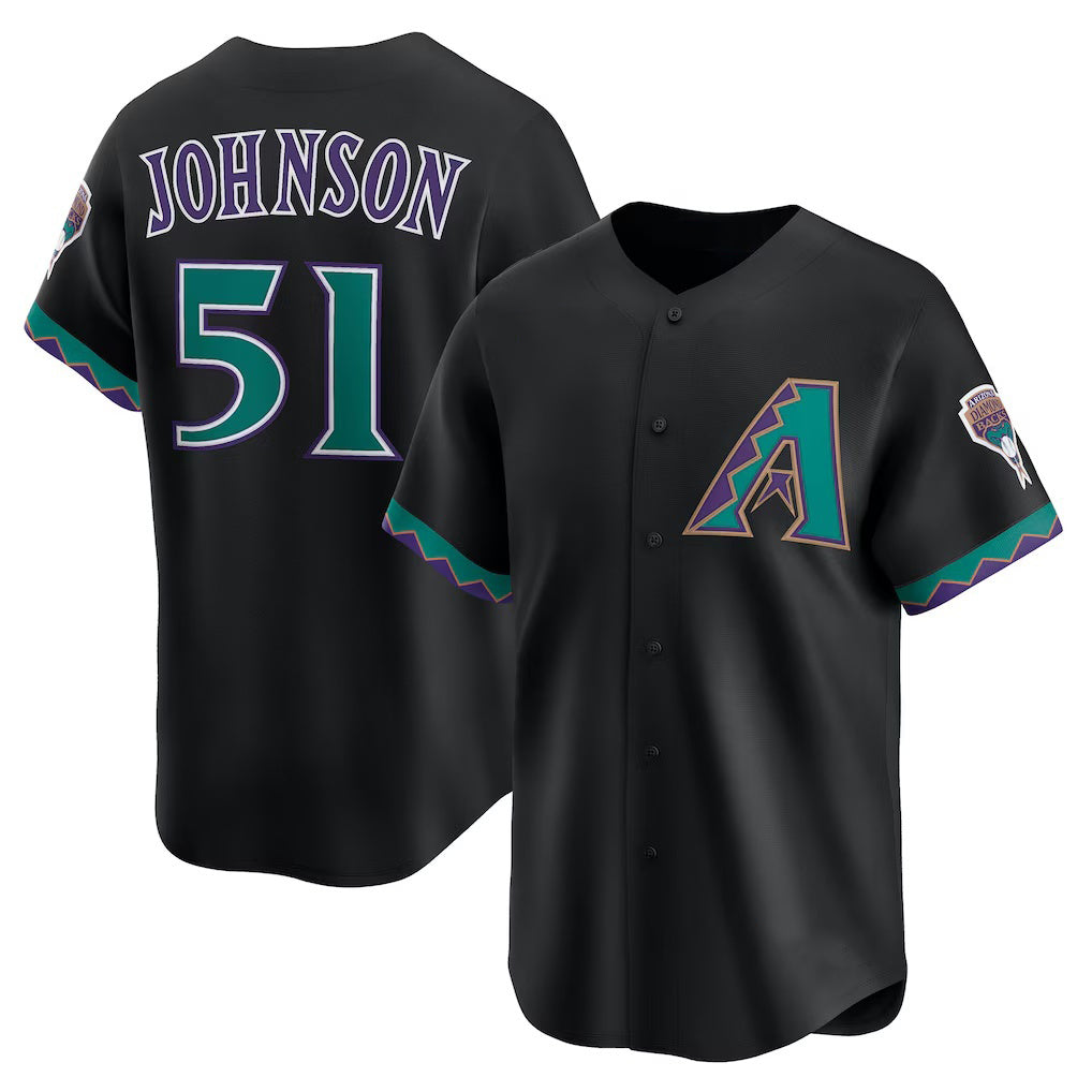 Arizona Diamondbacks #51 Randy Johnson Black HOLBERT Throwback Cooperstown Collection Limited Jersey