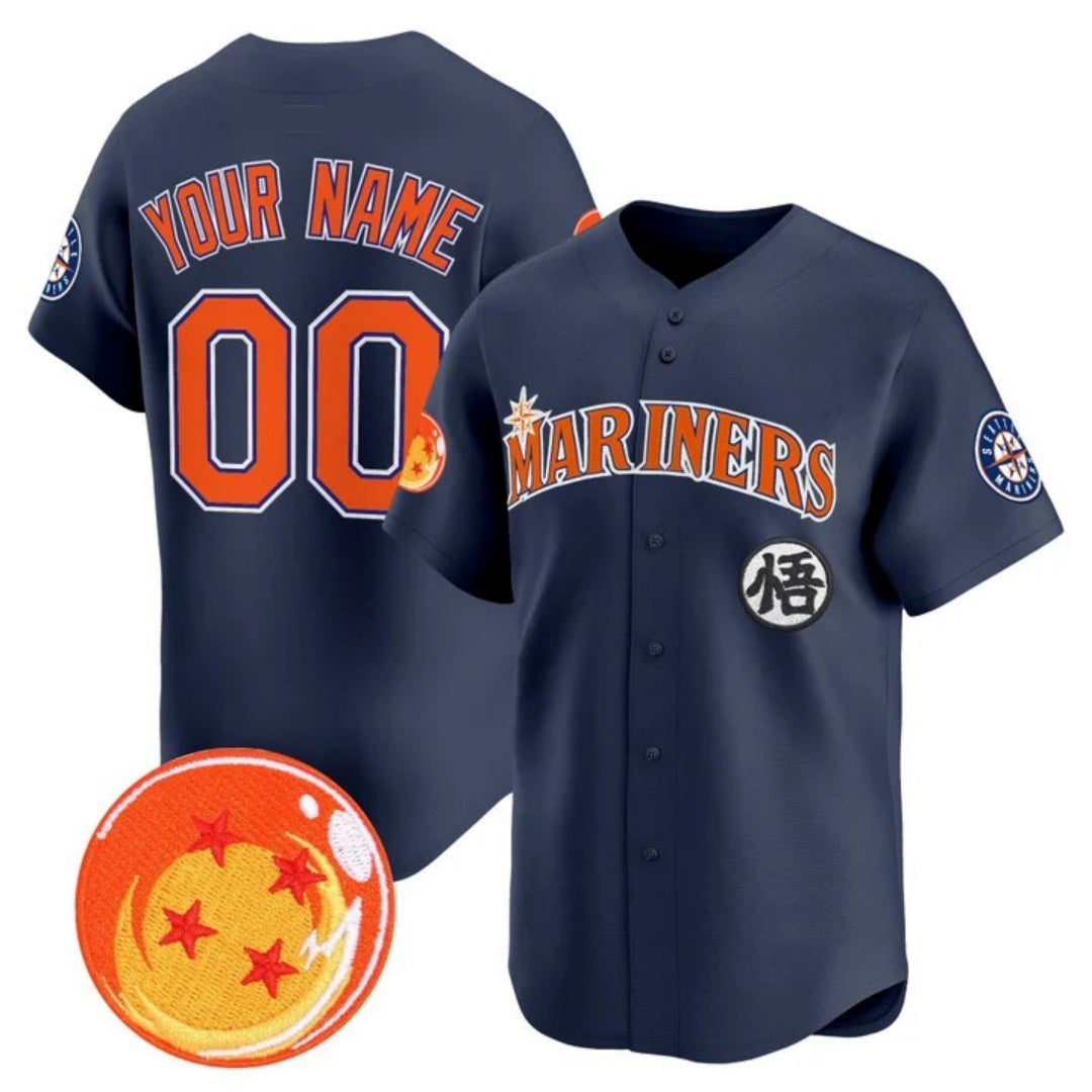 Custom Seattle Mariners x Dragon Ball Navy HOLBERT Vapor Premier Limited Jersey - All Stitched