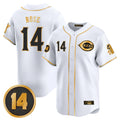 Cincinnati Reds #14 Pete Rose Player White-Gold HOLBERT Vapor Premier Limited Home Stitched Jerseys