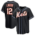 New York Mets #12 Francisco Lindor 2026 Black HOLBERT Out Stitched Jersey