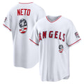Los Angeles Angels #9 Zach Neto USA 250 Fourth of July Stadium Jersey - White HOLBERT