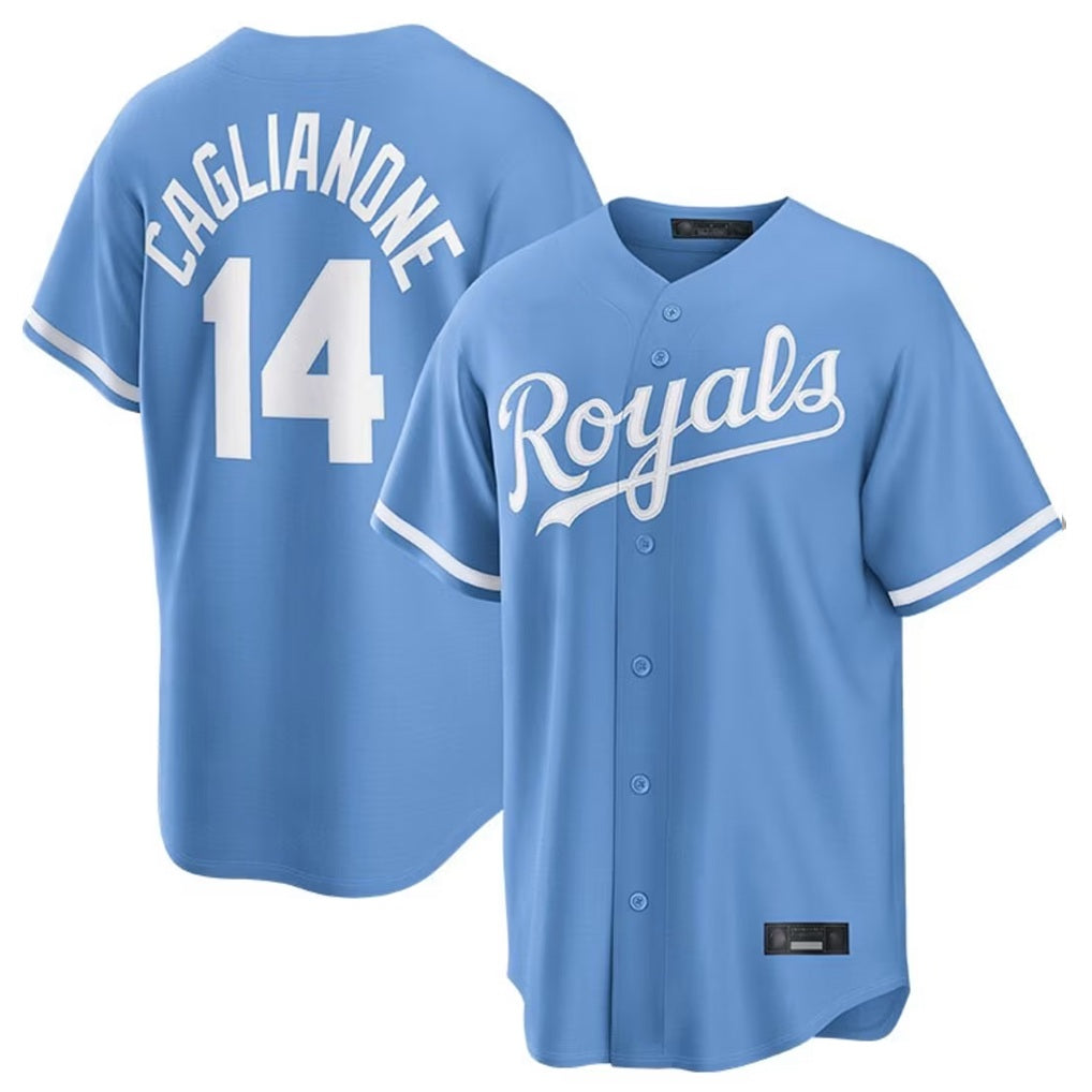 Kansas City Royals #14 Jac Caglianone Player Light Blue HOLBERT Home Game Stitched Jerseys