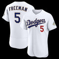 Los Angeles Dodgers #5 Freddie Freeman White HOLBERT 2026 Gold Collection Authentic Jersey