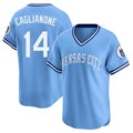 Kansas City Royals #14 Jac Caglianone Player Light Blue HOLBERT Limited Throwback Cooperstown Collection T-shirt Stitched Jerseys