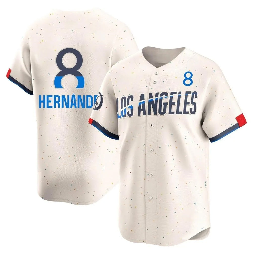 Los Angeles Dodgers #8 Enrique Hern¨¢ndez Player Cream HOLBERT City Connect Limited Home Stitched Jerseys
