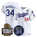Los Angeles Dodgers #34 Toro Valenzuela White HOLBERT 2024 World Series With Fernando Memorial Patch Limited Stitched Jersey