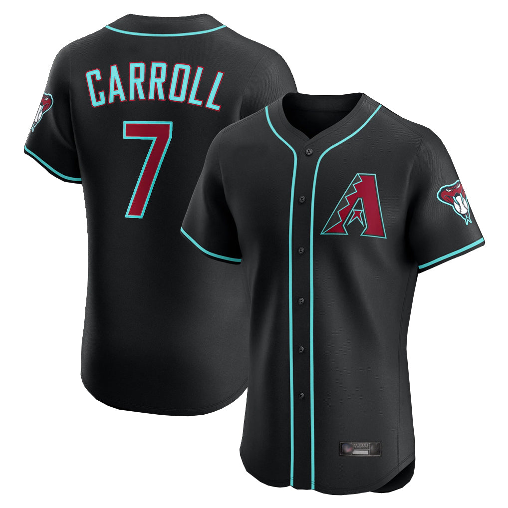 Arizona Diamondbacks #7 Corbin Carroll Player Black HOLBERT Limited Elite Home Game Stitched Jerseys