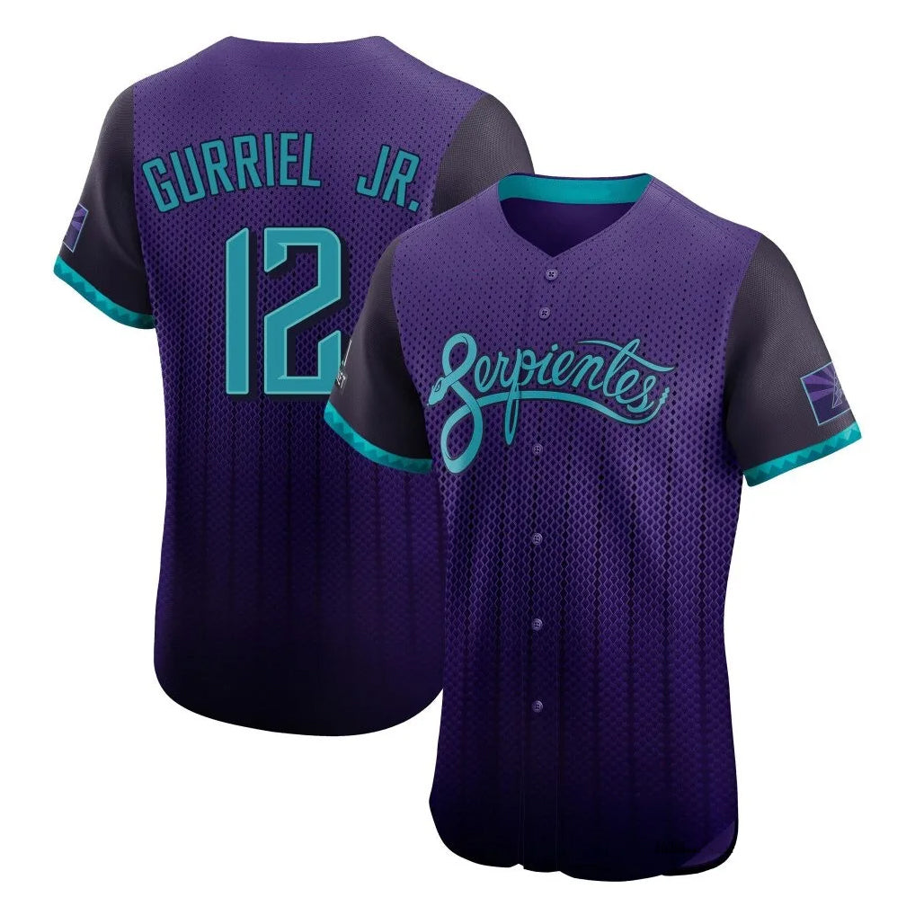Arizona Diamondbacks #12 Lourdes Gurriel Jr Player Purple HOLBERT City Connect Limited Elite Home Game Stitched Jerseys