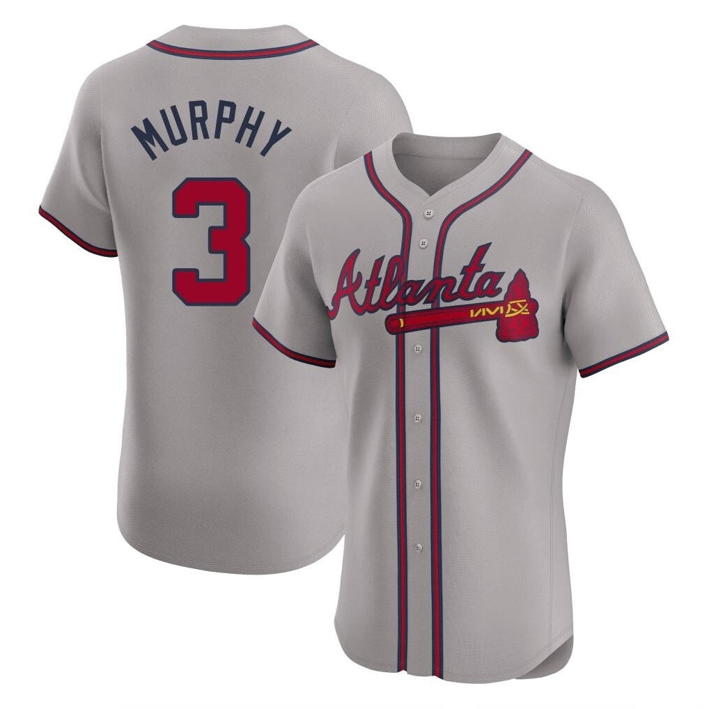Atlanta Braves #3 Dale Murphy Player Gray HOLBERT Limited Elite Home Game Stitched Jerseys