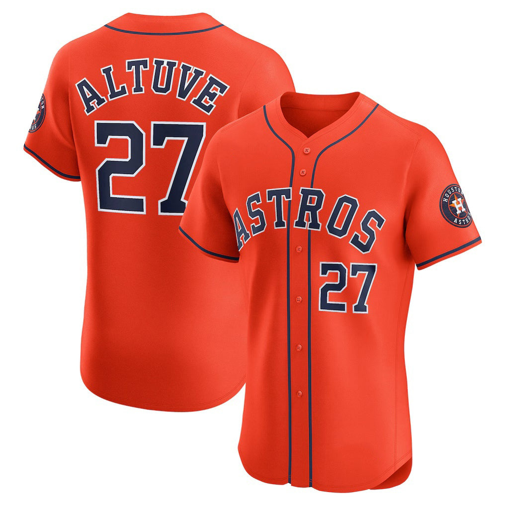 Houston Astros #27 Jose Altuve Orange HOLBERT Alternate Elite Player Jersey