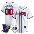 Custom Atlanta Braves 2024 Robinson & Georgia Patch Vapor Premier Limited Jersey ¨C White HOLBERT