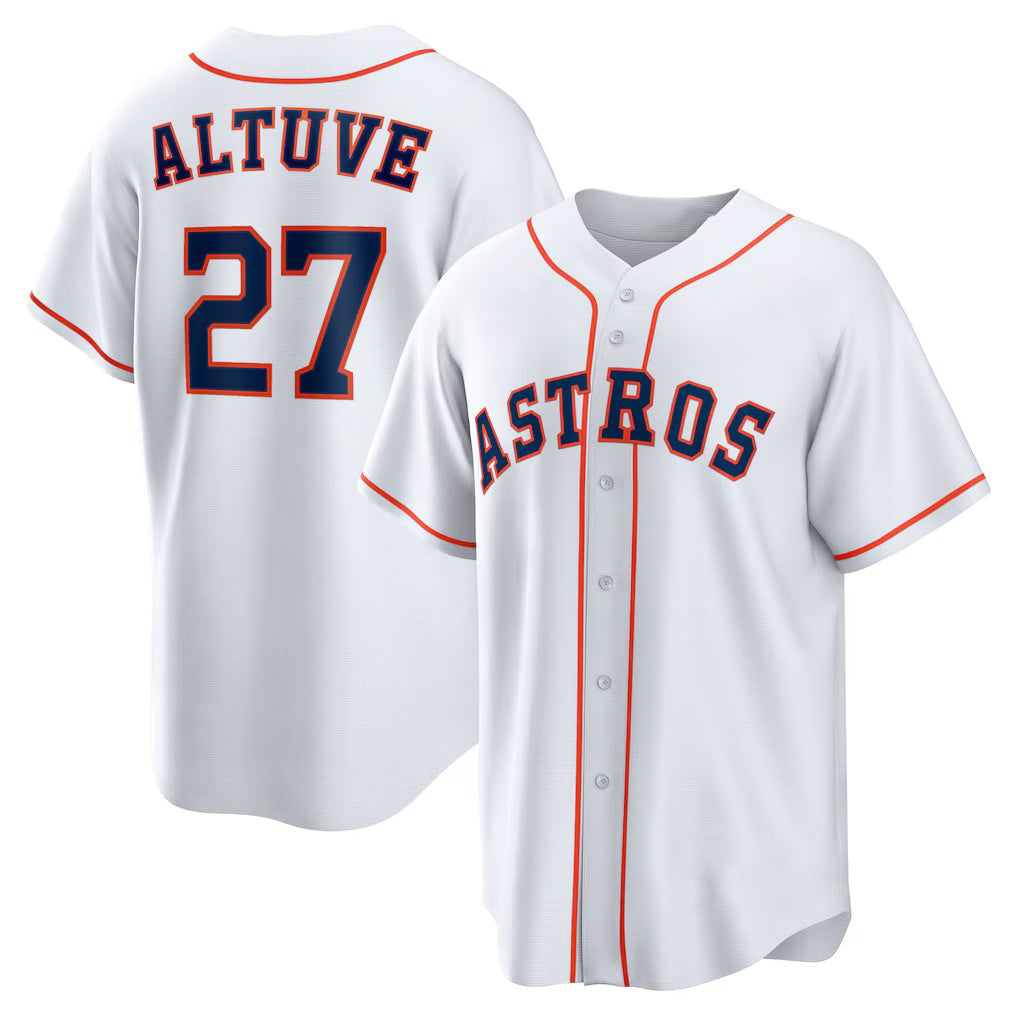 Houston Astros #27 Jose Altuve White HOLBERT Home Replica Player Name Jersey