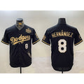 Los Angeles Dodgers #8 Enrique Hernandez Black Gold HOLBERT 2024 World Series With Vin & California Patch Vapor Premier Limited Stitched Jersey
