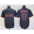 Los Angeles Angels #17 Shohei Ohtani Lights Out Black HOLBERT Fashion Cool base Jersey