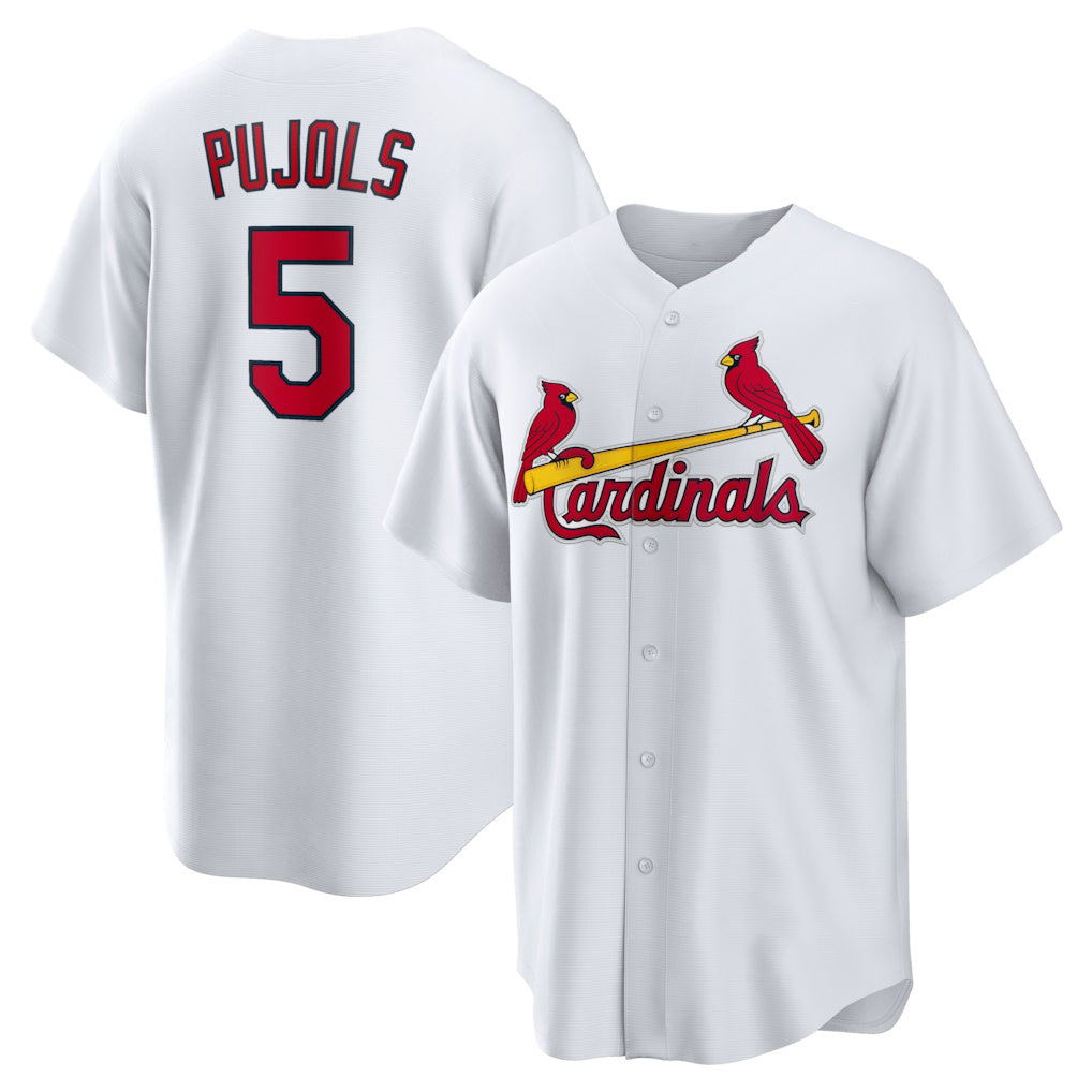 St. Louis Cardinals #5 Albert Pujols White HOLBERT Home Retired Player Replica Jersey