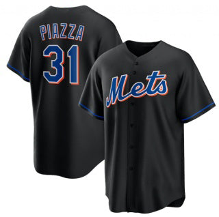 New York Mets #31 Mike Piazza Black HOLBERT 2022 Cool Base Stitched Jersey