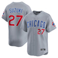 Chicago Cubs #27 Seiya Suzuki Player Gray HOLBERT Road Limited Home Stitched Jerseys