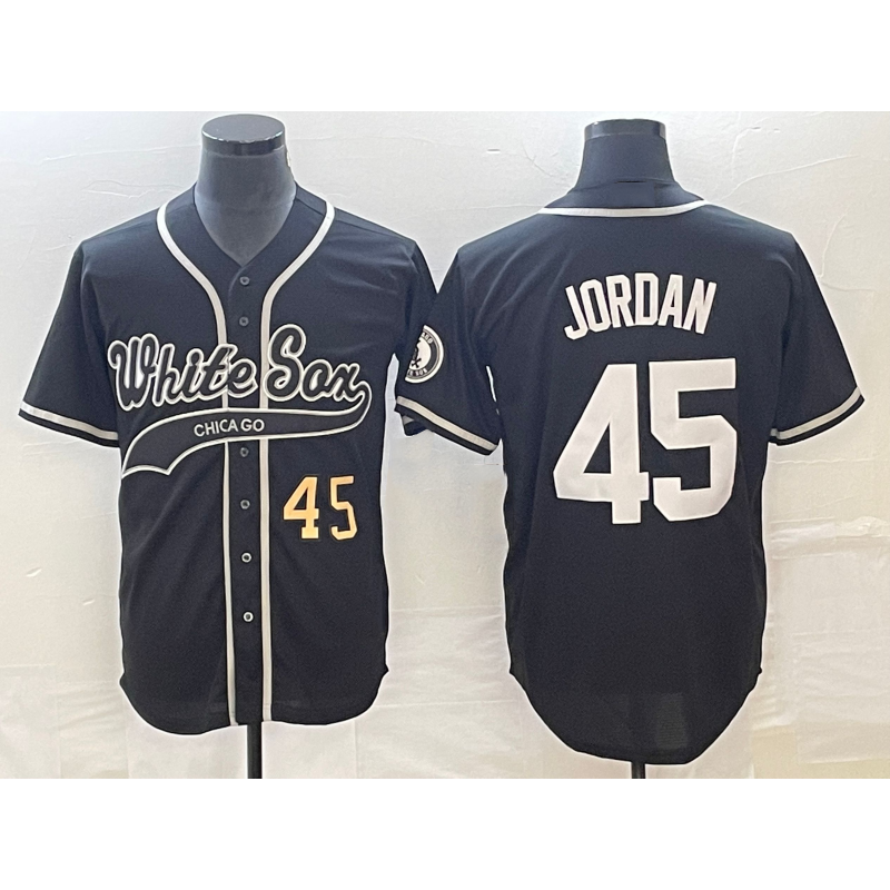 Chicago White Sox #45 Michael Jordan Number Black HOLBERT Cool Base Stitched Jersey