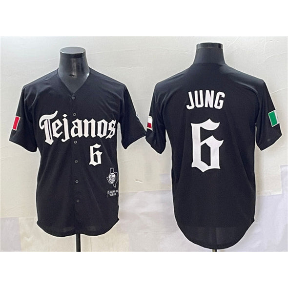 Texas Rangers #6 Josh Jung Black HOLBERT Mexico 2025 Vapor Premier Limited Stitched Jersey